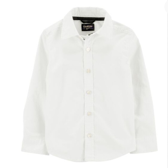 OshKosh White Collared Button Down Long Sleeve Shirt, 2T - Picture 1 of 5